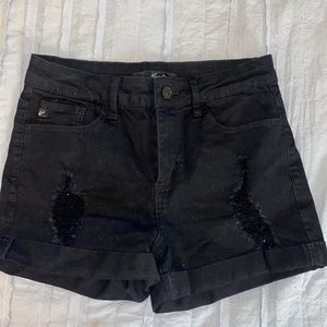 Black Jean shorts